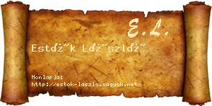 Estók László névjegykártya